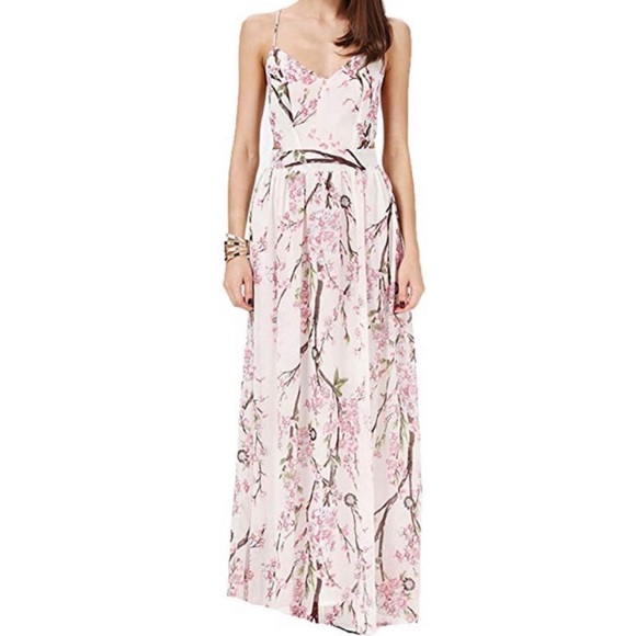Backless Floral Blush Boutique Maxi Dress NEW - Picture 3 of 3